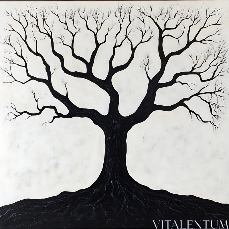 Leafless Tree Art - Black and White