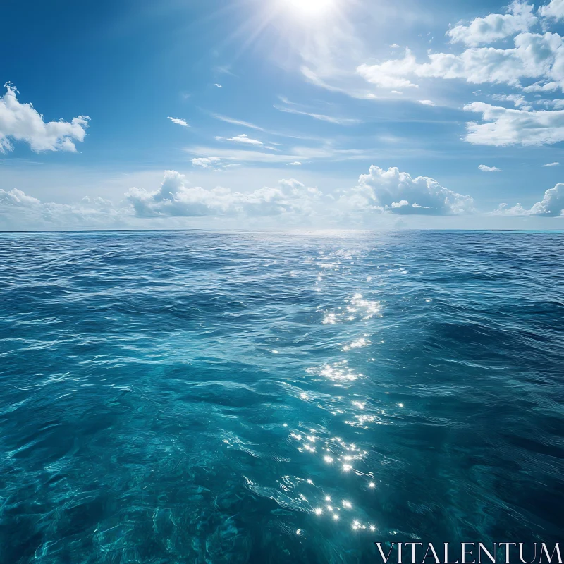 Calm Ocean Water and Sky