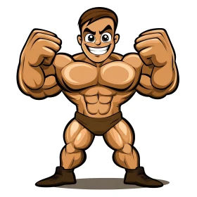 Strong Cartoon Character Illustration