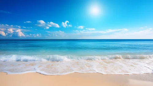 Peaceful Seascape with Waves and Blue Sky