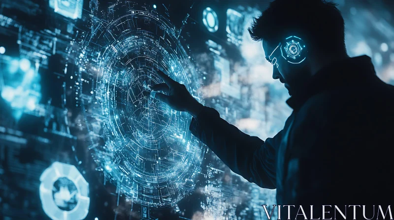 Digital Interaction and Future Tech Concept