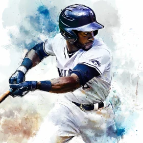 Dynamic Baseball Player Artwork  AI Generated Image