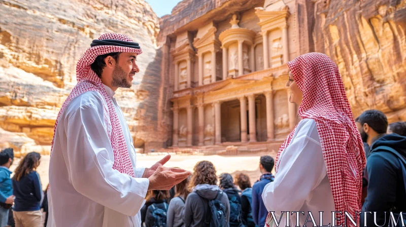 Petra's Treasury: Ancient Architecture and Culture AI Image