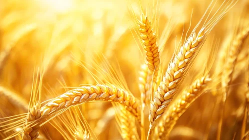 Sunlit Wheat Field Close-Up