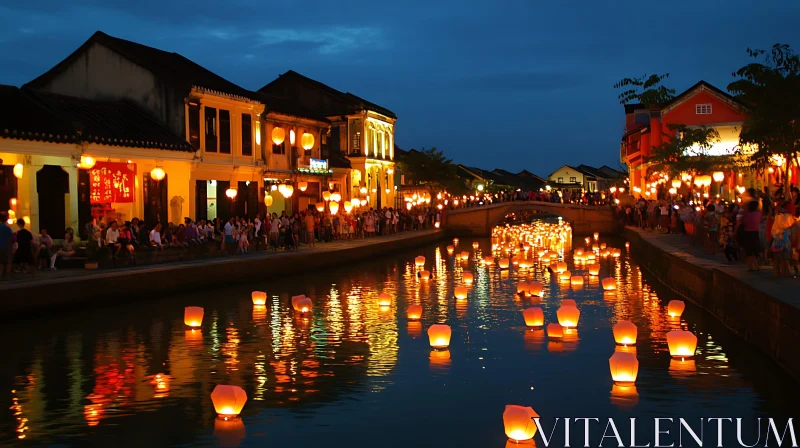 Illuminated Night River