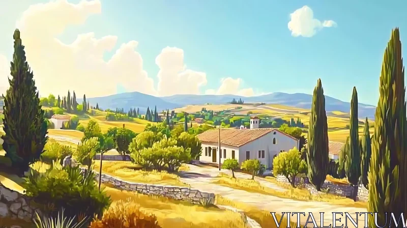 Italian Countryside Landscape Painting