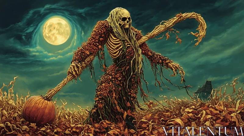 Halloween Scarecrow in the Field