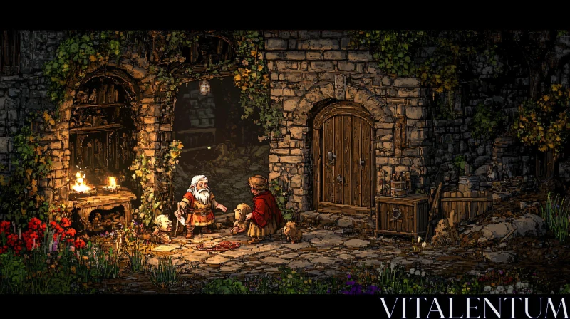 Pixelated Dwarves in a Quaint Fantasy Village