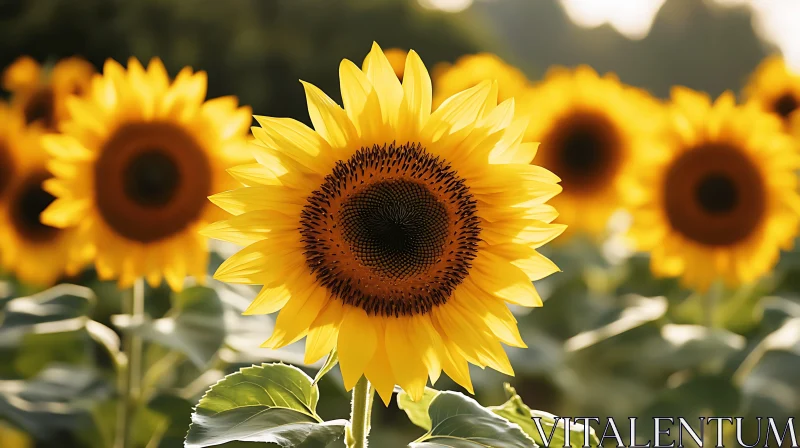 Field of Sunflowers at Sunset