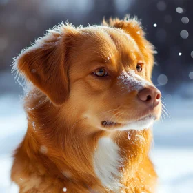 Dog Portrait in Snow