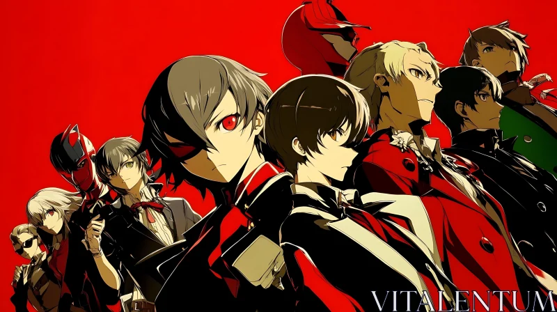 Intense Anime Characters in Formation