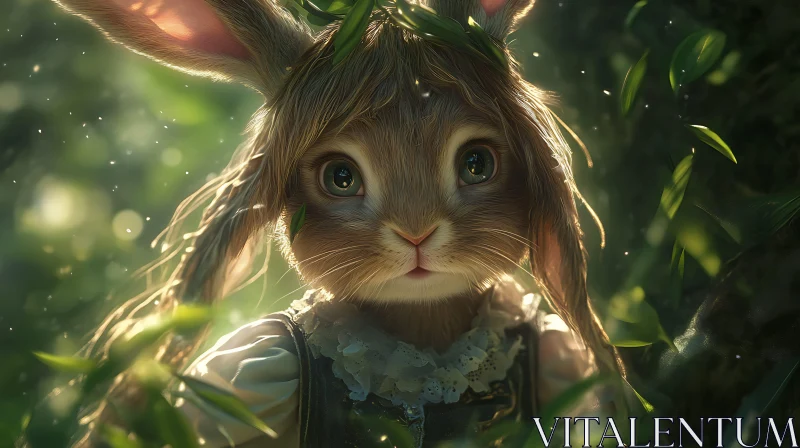 Whimsical Bunny in Greenery