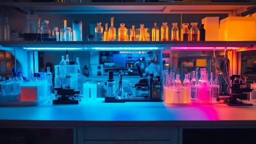 Illuminated Science Lab Shelf