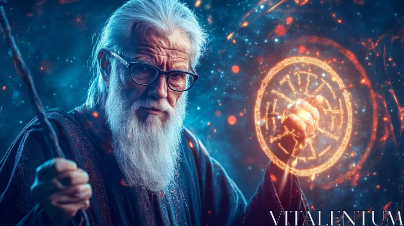 Mystical Wizard with Glowing Orb