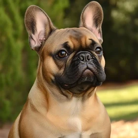Close-Up of a French Bulldog in Nature