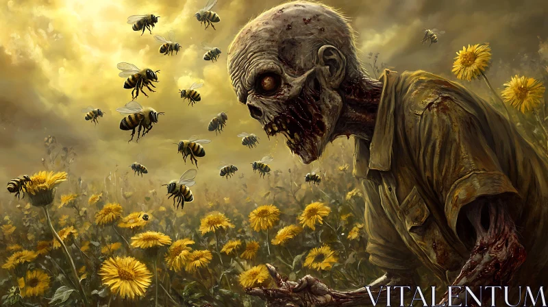 Undead and Bees in Floral Field