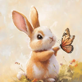 Rabbit and Butterfly Illustration
