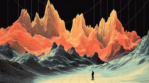 Data Mountain Ranges Abstract Art