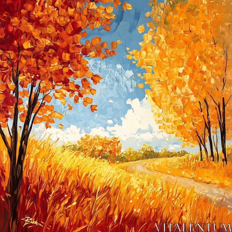 Autumnal Landscape with Golden Field