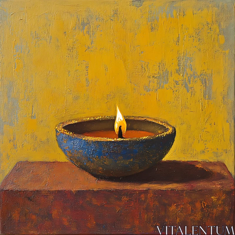 Candle in Bowl Art