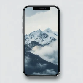 Snowy Peaks on Mobile Screen