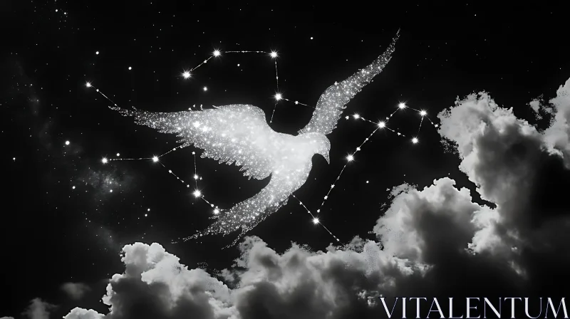 Stardust Dove in Night Sky