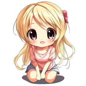 Cute Anime Girl in Pink Outfit