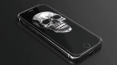 Smartphone with Skull Sketch