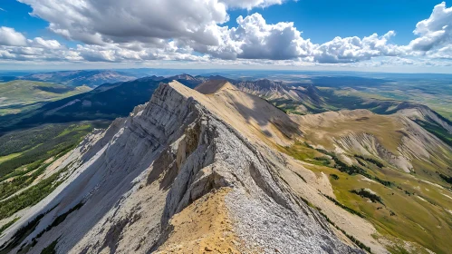 Aerial View of Rugged Mountain Landscape