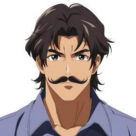 Anime Man with Mustache