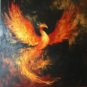 Fiery Phoenix Spread Wings