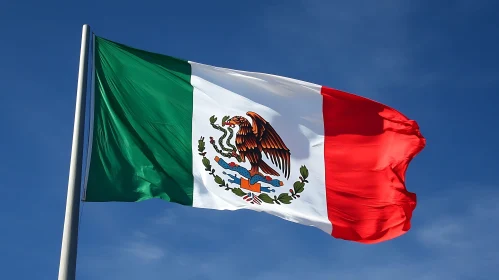 National Pride: Mexican Flag in the Wind