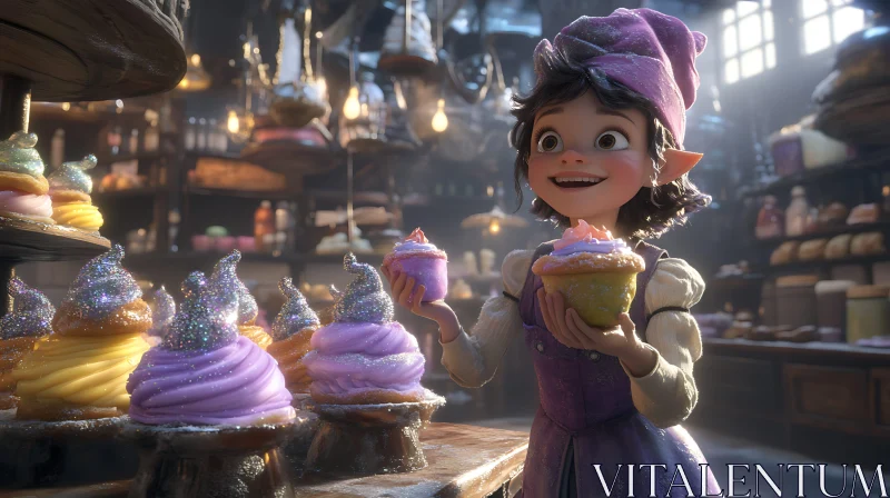 Whimsical Cupcake Character