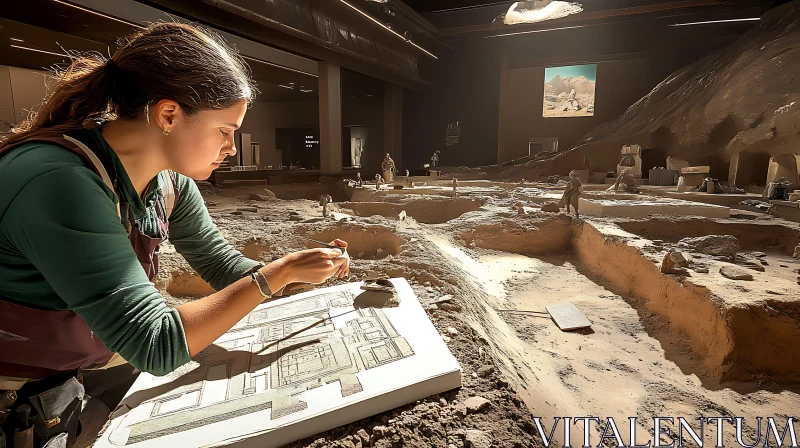 Archaeologist Working on Ancient Finds Archaeologist Working on Ancient Finds