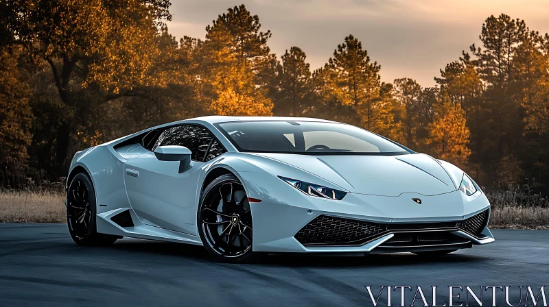 Supercar in Autumn Setting
