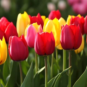 Vibrant Tulips in Full Bloom