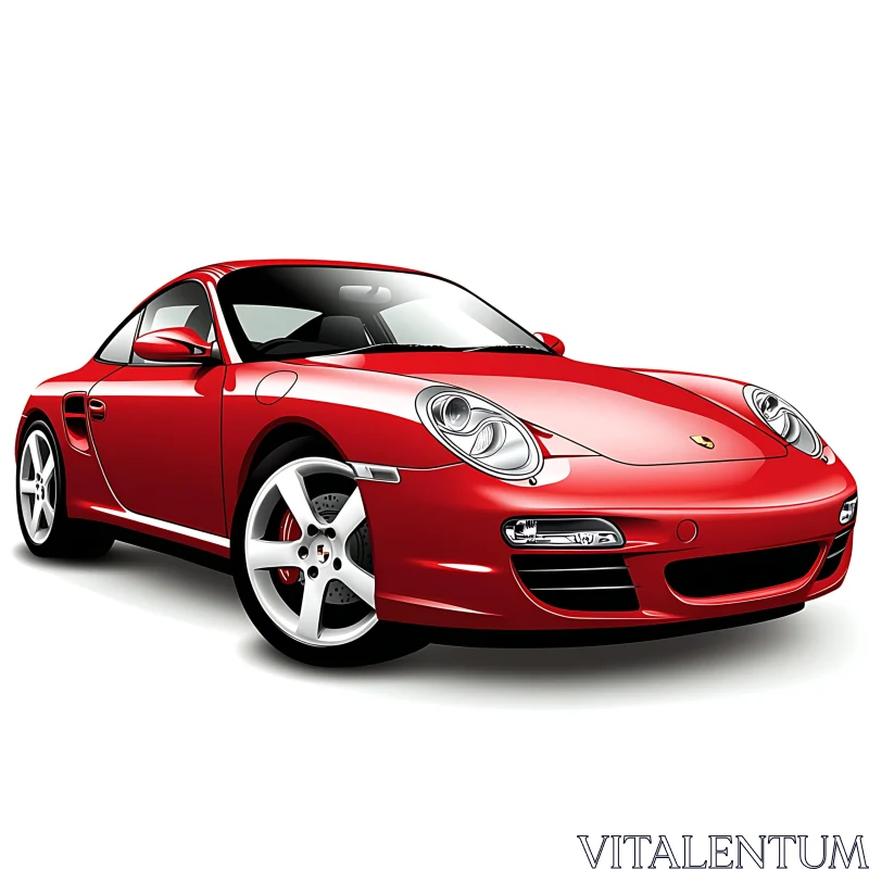AI ART Luxury Red Sports Vehicle
