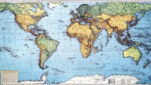 World Map with Countries and Oceans