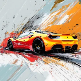 Dynamic Abstract Car Art