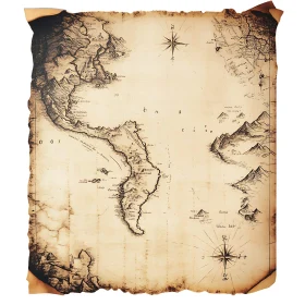 Vintage Cartography on Aged Paper