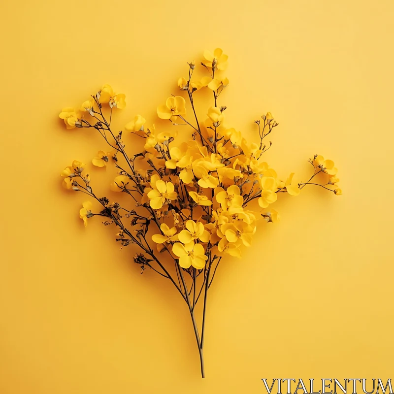 Yellow Blossoms with Thin Stems
