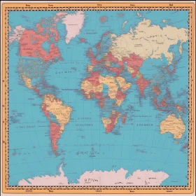 Geographical World Map with Labels