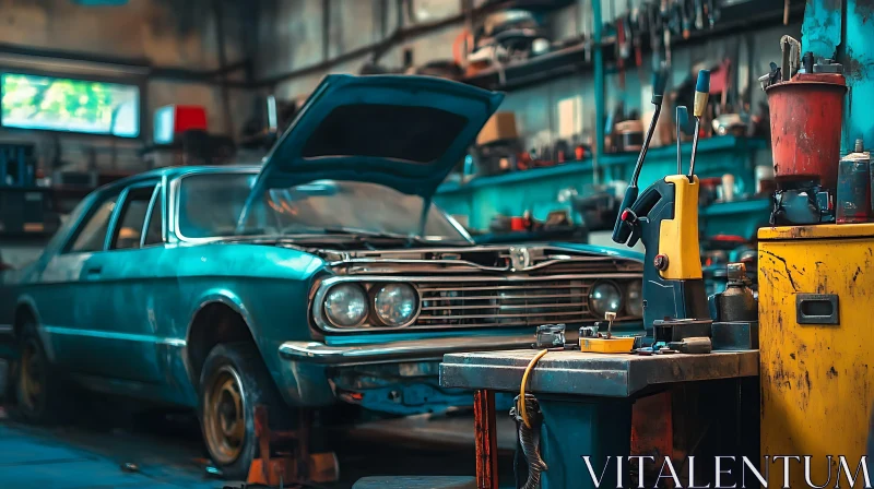 Authentic Automotive Repair Shop Scene Authentic Automotive Repair Shop Scene