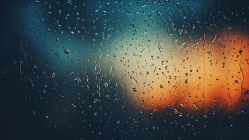 Raindrops on Window - A Meditative Night Scene