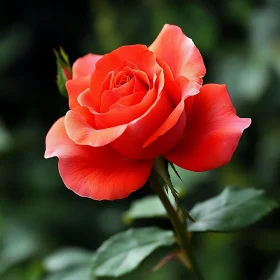 Vivid Red Flower Close-Up Amidst Greenery