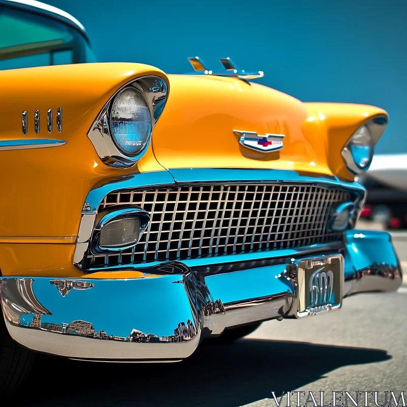 Timeless Vintage Car with Shining Chrome AI Image