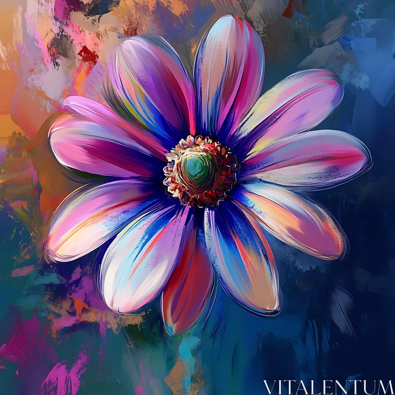 Multicolored Abstract Flower Art AI Image