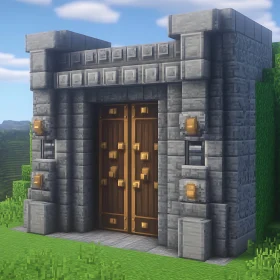 Fortress Entrance Made of Stone and Wood