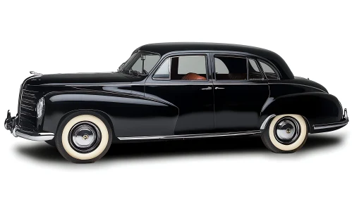 Classic Luxury Black Sedan with Chrome Accents