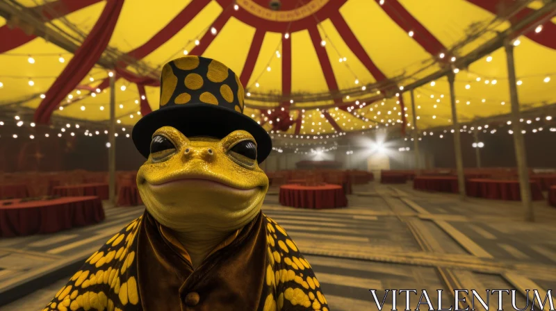 Dapper Frog at the Circus - A Surreal Encounter AI Image